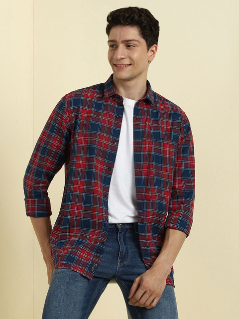 Allen Solly Men Tartan Checks Opaque Checked Casual Shirt - Image 6