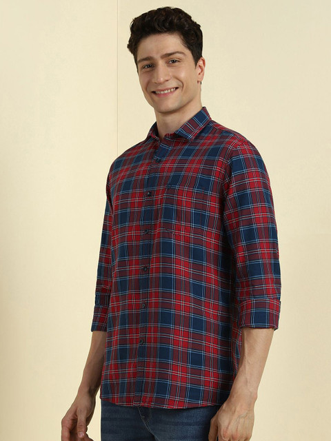 Allen Solly Men Tartan Checks Opaque Checked Casual Shirt - Image 3