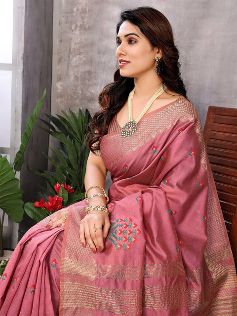 Moda Rapido Floral Embroidered Kanjeevaram Saree - Image 5