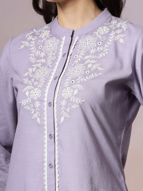 Nayam By Lakshita Women Floral Embroidered Regular Thread Work Co-Ord Set - Image 2