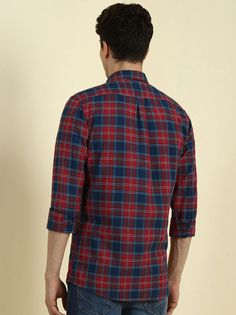 Allen Solly Men Tartan Checks Opaque Checked Casual Shirt - Image 4