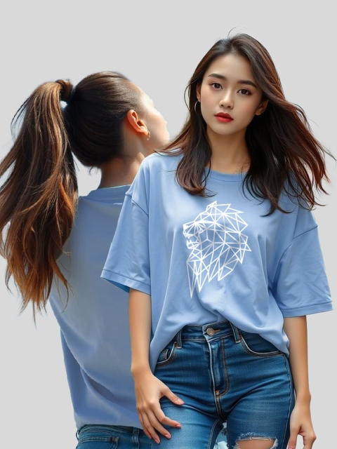 TOGS & TERRE Women Graphic Printed Round Neck Cotton Oversized T-shirt - Image 4