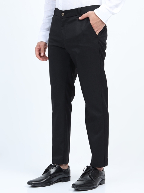 U.S. PITCHERS Men Smart Tapered Fit Low-Rise Trousers - Image 3