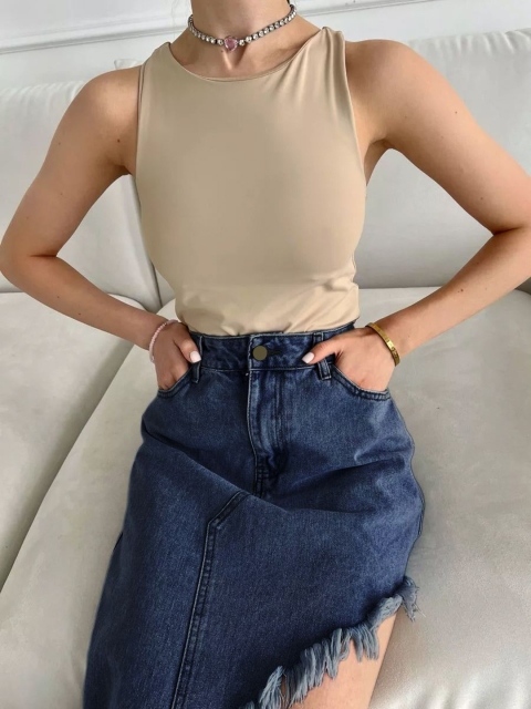 AAHWAN High Waist Midi Middle Slit Skirt - Image 5