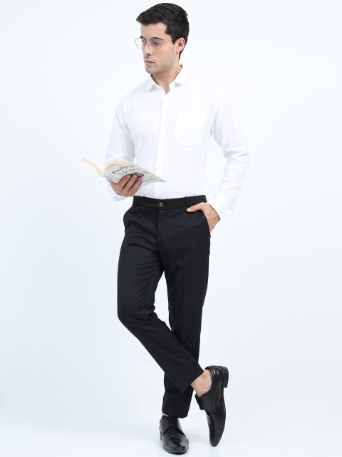 U.S. PITCHERS Men Smart Tapered Fit Low-Rise Trousers - Image 5