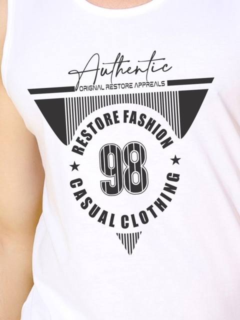 WOOSTRO Printed Gym Innerwear Vest VWS26 98 WHITE - Image 2