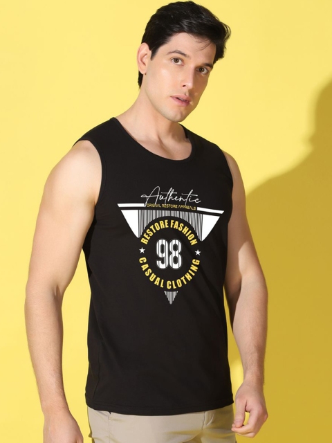 WOOSTRO Printed Gym Innerwear Vest VWS26 98 BLACK - Image 3