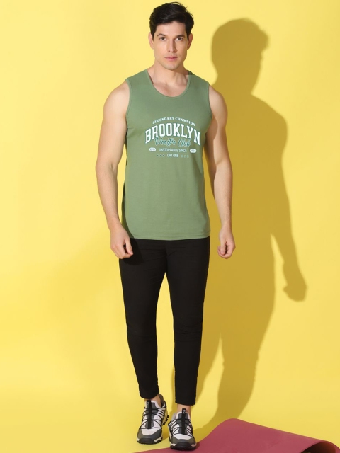 WOOSTRO Printed Gym Innerwear Vest VWS26 BKLN LGTGREEN - Image 4