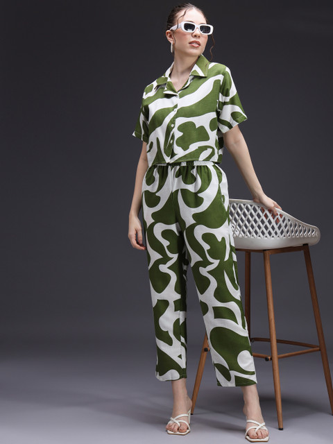 emeros Printed Pure Cotton Shirt & Trousers Co-Ords