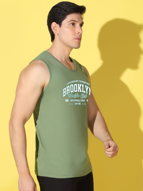 WOOSTRO Printed Gym Innerwear Vest VWS26 BKLN LGTGREEN - Image 2
