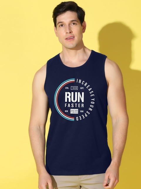 WOOSTRO Printed Gym Innerwear Vest VWS26 RUN NAVY