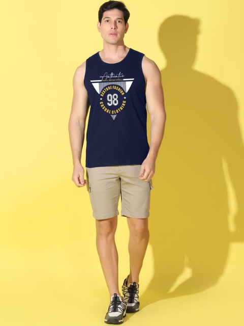 WOOSTRO Printed Gym Innerwear Vest VWS26 98 NAVY - Image 5