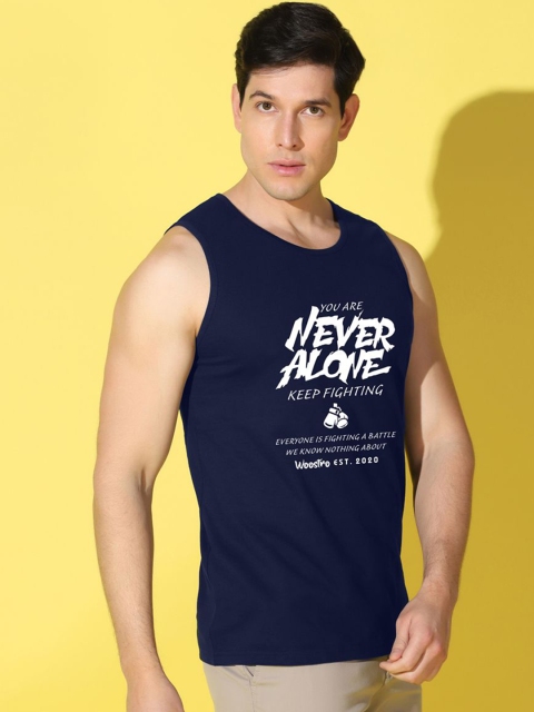 WOOSTRO Printed Gym Innerwear Vest VWS26 ALONE NAVY - Image 3