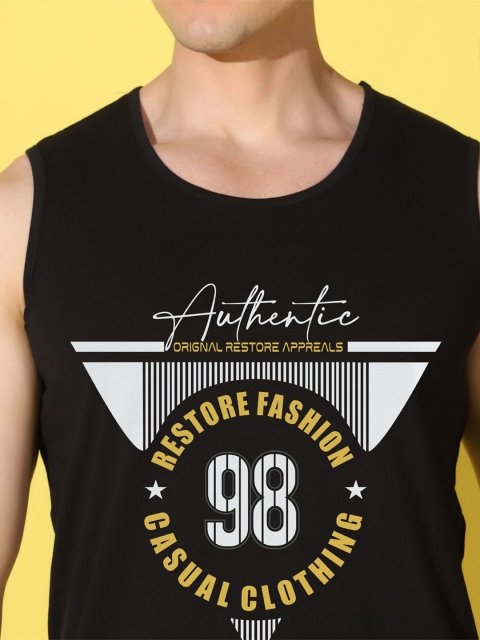 WOOSTRO Printed Gym Innerwear Vest VWS26 98 BLACK - Image 2
