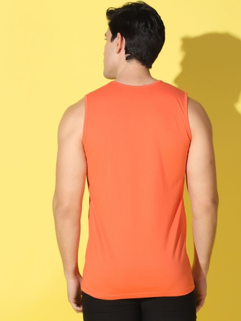 WOOSTRO Printed Gym Innerwear Vest VWS26 BKLN ORANGE - Image 3