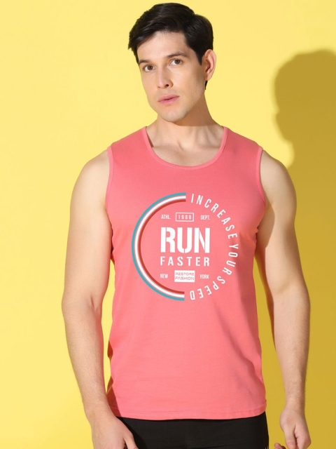 WOOSTRO Printed Gym Innerwear Vest VWS26 RUN PEACH