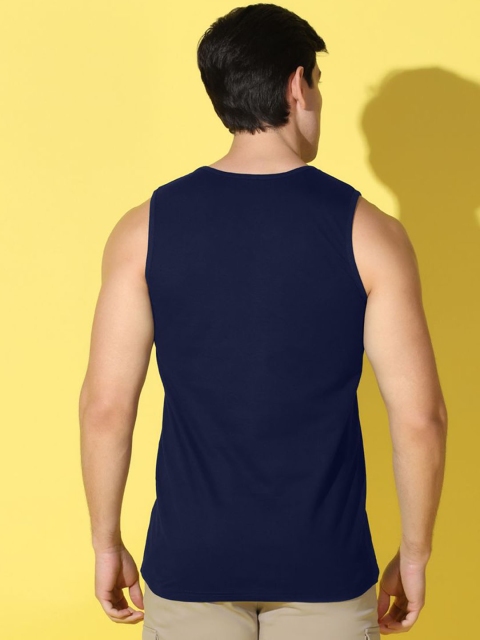 WOOSTRO Printed Gym Innerwear Vest VWS26 98 NAVY - Image 4