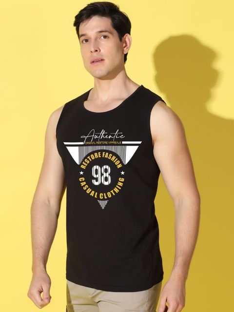 WOOSTRO Printed Gym Innerwear Vest VWS26 98 BLACK - Image 4