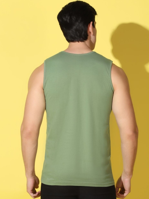 WOOSTRO Printed Gym Innerwear Vest VWS26 BKLN LGTGREEN - Image 3