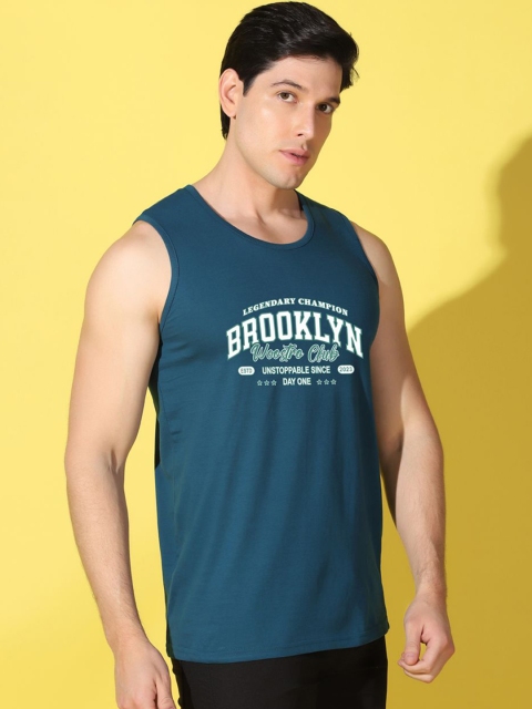 WOOSTRO Printed Gym Innerwear Vest VWS26 BKLN PEACOCK - Image 2