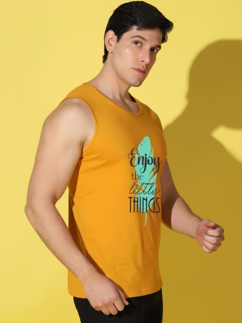 WOOSTRO Printed Gym Innerwear Vest VWS26 ENJOY MUSTARD - Image 3