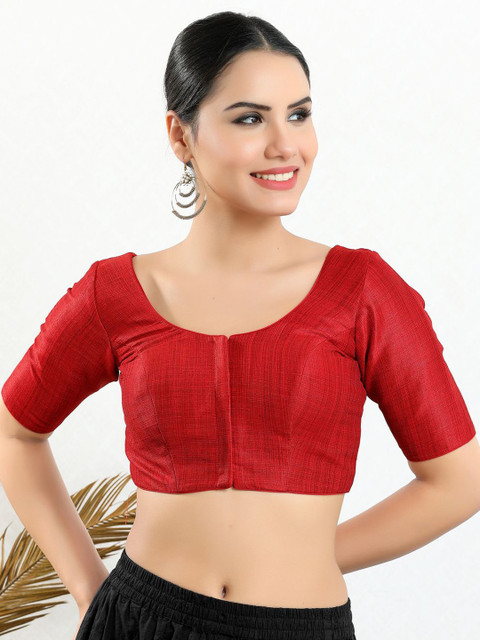 VAMAS - THE DESIGNER BLOUSES Women Round Neck Padded Saree Blouse