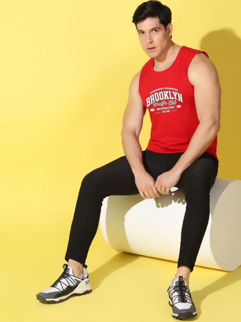 WOOSTRO Printed Gym Innerwear Vest VWS26 BKLN RED - Image 6