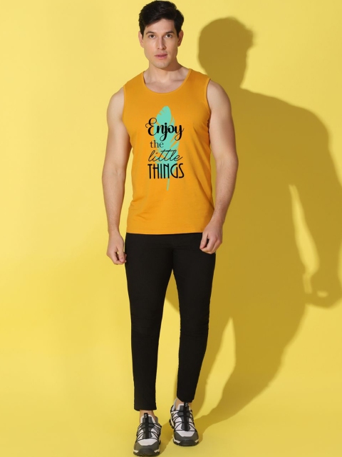 WOOSTRO Printed Gym Innerwear Vest VWS26 ENJOY MUSTARD - Image 6
