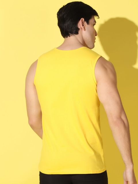 WOOSTRO Printed Gym Innerwear Vest VWS26 BKLN YELLOW - Image 4