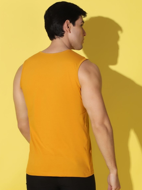 WOOSTRO Printed Gym Innerwear Vest VWS26 ENJOY MUSTARD - Image 5