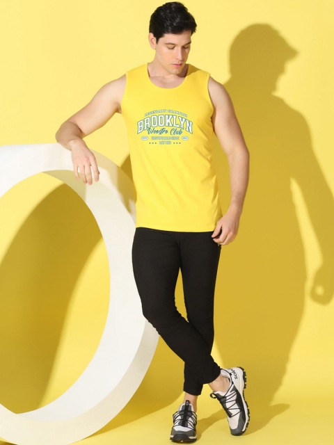 WOOSTRO Printed Gym Innerwear Vest VWS26 BKLN YELLOW - Image 5