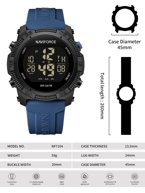 Naviforce Men Dial & Straps Digital Watch NF7104_B BE - Image 7
