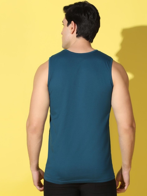 WOOSTRO Printed Gym Innerwear Vest VWS26 BKLN PEACOCK - Image 3