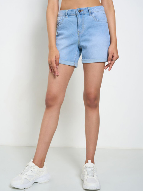 SF JEANS by Pantaloons Women Skinny Fit High-Rise Denim Shorts