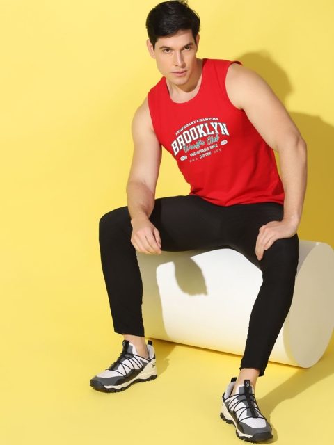 WOOSTRO Printed Gym Innerwear Vest VWS26 BKLN RED - Image 5