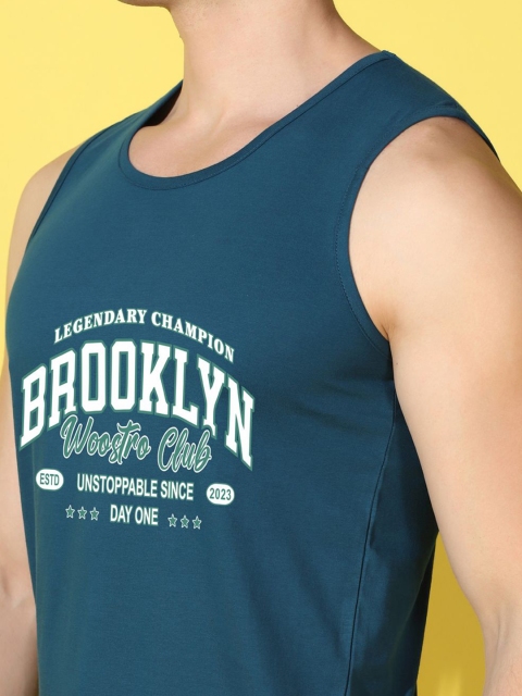 WOOSTRO Printed Gym Innerwear Vest VWS26 BKLN PEACOCK - Image 5