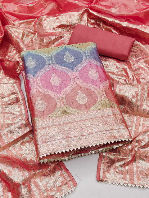 SHADOW & SAINING Organza Unstitched Dress Material