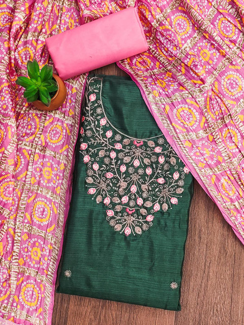 SHADOW & SAINING Embroidered Pure Cotton Unstitched Dress Material