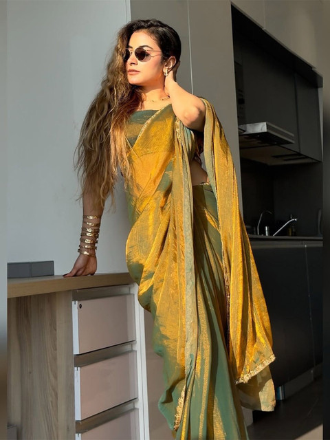 Moda Rapido Beads and Stones Tissue Designer Saree