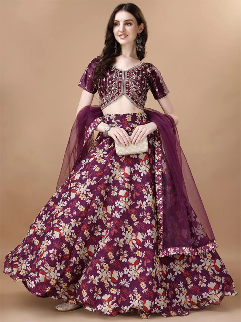 Piludi Printed Semi-Stitched Lehenga & Unstitched Blouse With Dupatta
