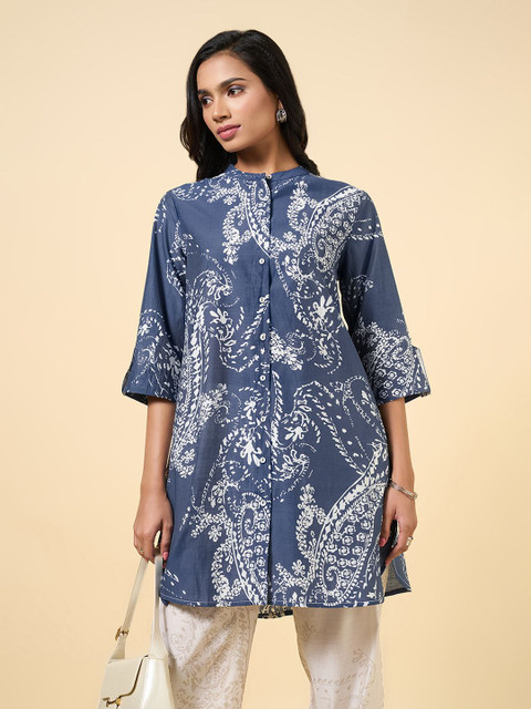 Marigold Lane Mandarin Collar Printed Tunic