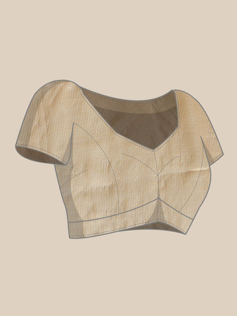 Silk Land Gotta Patti Silk Cotton Muga Saree - Image 7