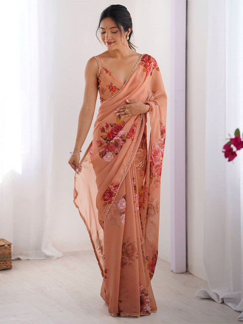 Kalista Floral Printed Chiffon Saree