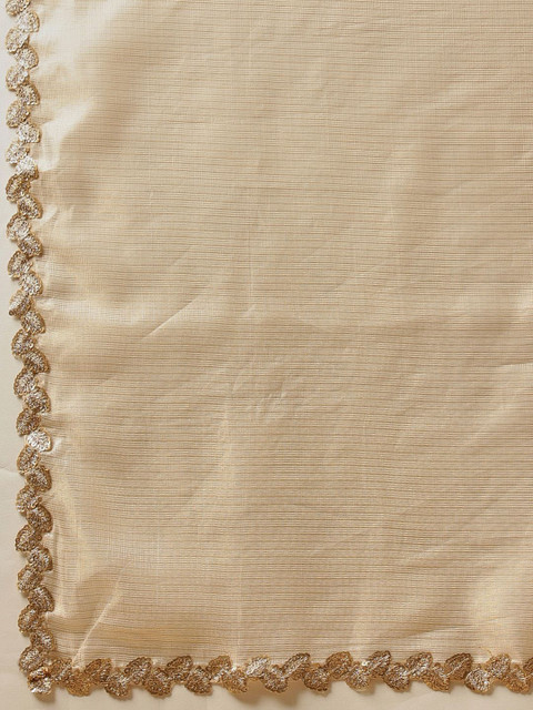 Silk Land Gotta Patti Silk Cotton Muga Saree - Image 5