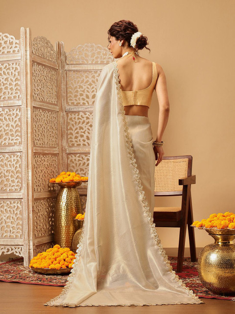 Silk Land Gotta Patti Silk Cotton Muga Saree - Image 3