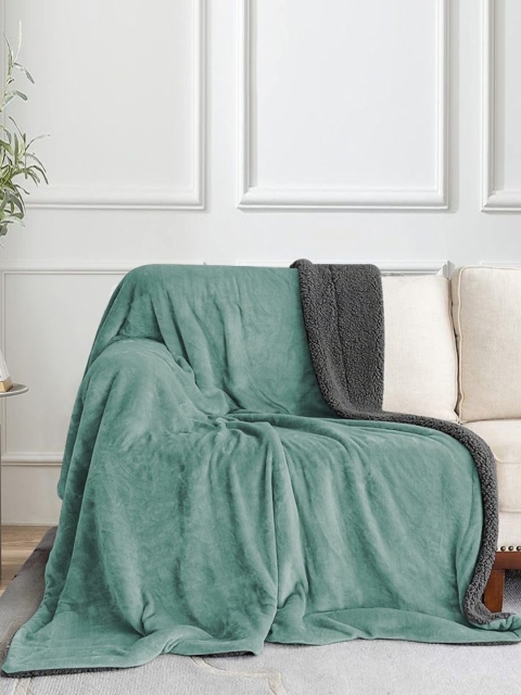 Cloth Fusion Green & Grey Fleece AC Room 233 GSM Single Bed Blanket - Image 3