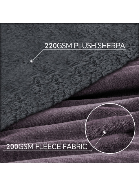 Cloth Fusion Violet & Grey Fleece AC Room 233 GSM Single Bed Blanket - Image 5