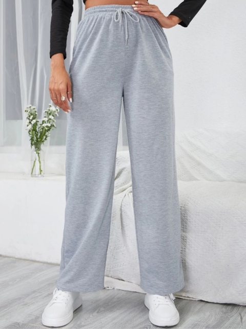 FLYNOFF Women Relaxed Straight Leg Loose Fit Regular Trousers