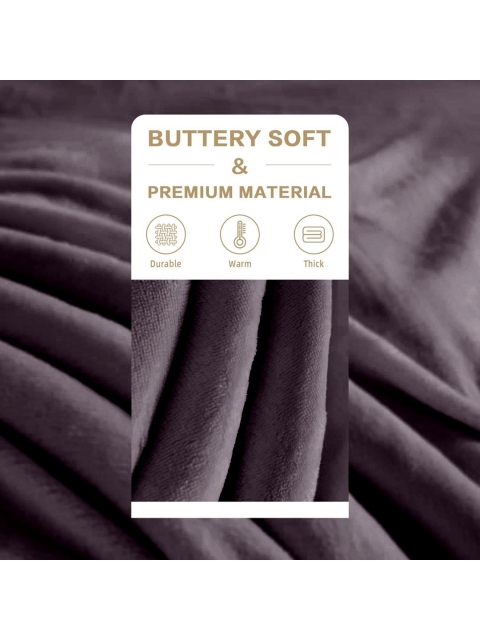 Cloth Fusion Violet & Grey Fleece AC Room 233 GSM Single Bed Blanket - Image 6