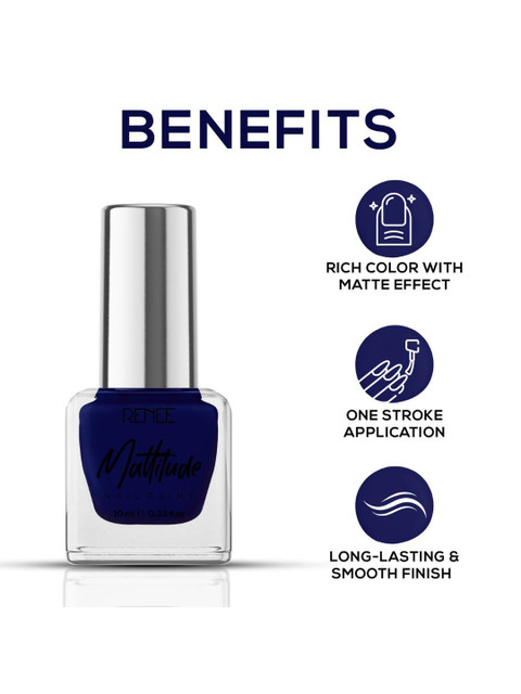 Renee Mattitude Long Lasting Nail Paint - 10 ml - Midnight Glow - Image 4